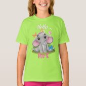 Boterfly Elephant 1e dag voor K terug naar school T-shirt (Voorkant)