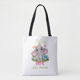 Boterfly Elephant 1e dag voor K terug naar school Tote Bag