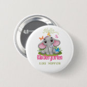 Boterfly Elephant Kindergarten Terug naar school Ronde Button 5,7 Cm (Voorkant /achterkant)