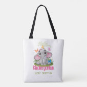 Boterfly Elephant Kindergarten Terug naar school Tote Bag (Achterkant)