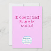 Boterfly en Flowers Birthday Party Invitation Kaart (Achterkant)