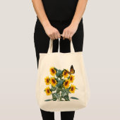Boterfly en Gele zonnebloemen Katoen Twill Tote Bag (Voorkant (product))