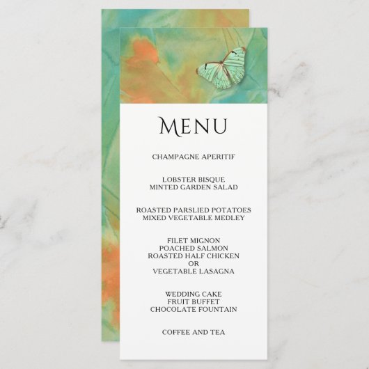 Boterfly en het Menu van de Weddenschap van de Zui (Voorkant / Achterkant)