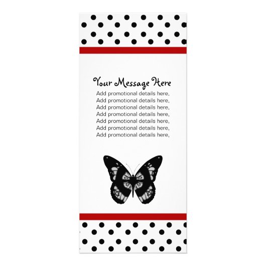 Boterfly en Polka Dots-rackkaarten Reclamekaart (Voorkant)