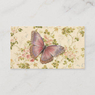Boterfly en wijnstokken Shabby Chic- kaarten Contactkaartje