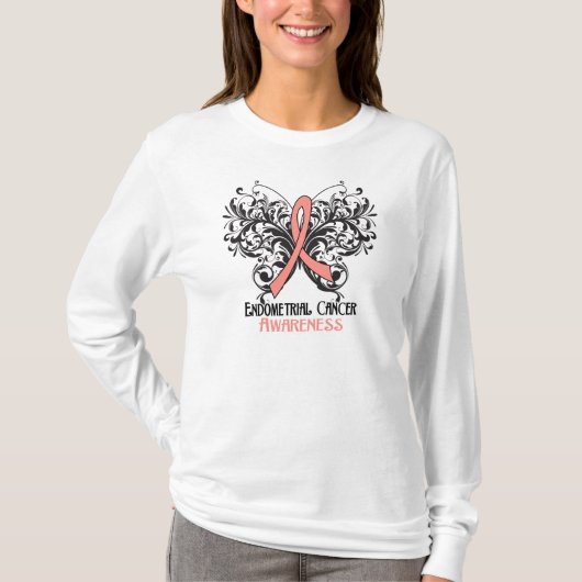 Boterfly Endometrial Cancer Awareness T-shirt (Voorkant)