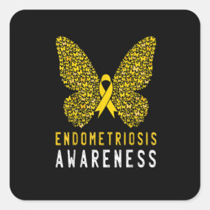 Boterfly Endometriosis Awareness Maand Vierkante Sticker