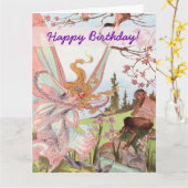 Boterfly Fairy and Centaur Birthday Kaart (Gele Bloem)