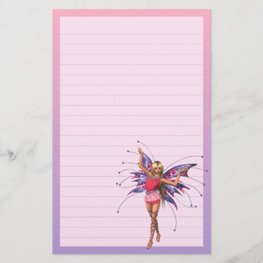 Boterfly Fairy Dancer Stationery Briefpapier (Voorkant)