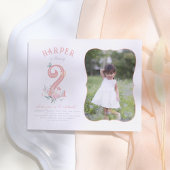 Boterfly Fairytale Floral Photo Birthday Briefkaar Uitnodiging Briefkaart