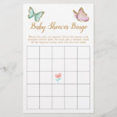 Boterfly Faux Gold Baby shower Bingo Game (Voorkant)