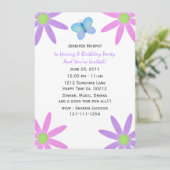 Boterfly-feestuitnodigingen Kaart (Staand voorkant)