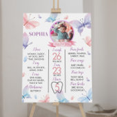 Boterfly First Birthday Photo Milestone Poster