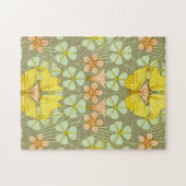 Boterfly Floral Botanical Art Nouveau Legpuzzel (Horizontaal)