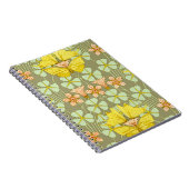 Boterfly Floral Botanical Art Nouveau Notitieboek (Rechterzijde)