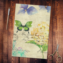 Boterfly Floral Ephemera Handschrift Ontkoppeling