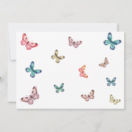 Boterfly Floral Foto's vieren het leven begrafenis Kaart (Achterkant)