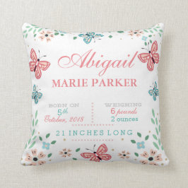 Boterfly Floral Garden Baby Stats Pillow Kussen