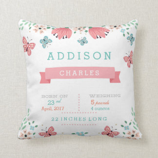 Boterfly Floral Garden Baby Stats Pillow Kussen