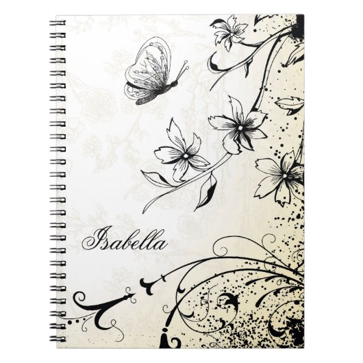 Boterfly Floral Garden Sketch Notitieboek (Voorkant)