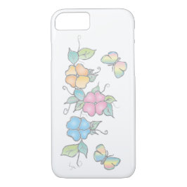 Boterfly Floral Graphic Waterverf iPhone 8/7 Hoesje