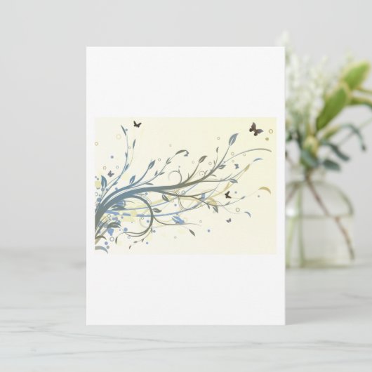 Boterfly Floral Kaart (Staand voorkant)