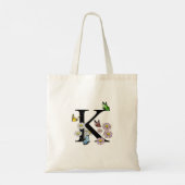 Boterfly Floral Letter K Monogram Tote Bag (Achterkant)