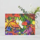 Boterfly Floral Natural Gold Metallic Aankondiging (Staand voorkant)