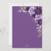 Boterfly Floral Quinceañera Violet Gold Geometric Kaart (Achterkant)