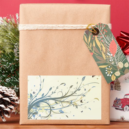 Boterfly Floral Rechthoekige Sticker