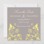 Boterfly Floral Save the Date Invite, Yellow (Voorkant)