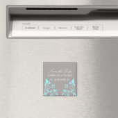 Boterfly Floral Save the Date Magnet, Aqua Magneet (Insitu (Vaatwasser))