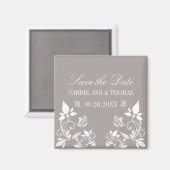 Boterfly Floral Save the Date Magnet, Ivory Magneet (Voorkant / Achterkant)