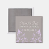 Boterfly Floral Save the Date Magnet, Lila Magneet (Voorkant / Achterkant)