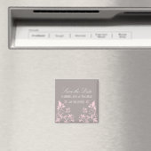 Boterfly Floral Save the Date Magnet, Roze Magneet (Insitu (Vaatwasser))