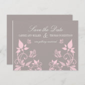 Boterfly Floral Sparen het Briefkaart van de Datum (Voorkant / Achterkant)
