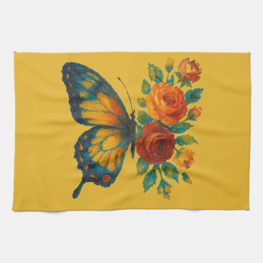 Boterfly Floral Theedoek (Horizontaal)