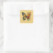 Boterfly Floral Vierkante Sticker (Tas)
