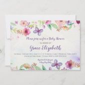 Boterfly Floral Waterverf Baby shower Kaart (Voorkant)