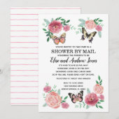 Boterfly Florals Shower by Mail Long Distance Kaart (Voorkant / Achterkant)