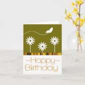 Boterfly Flowers Happy Birthday Kaart (Gele Bloem)