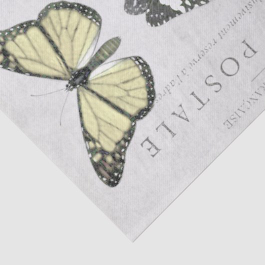Boterfly  Frans Carte Postale Decoupage T Tissuepapier (Detail)