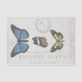 Boterfly  Frans Carte Postale Decoupage T Tissuepapier (Voorkant)