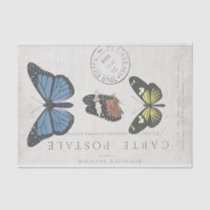 Boterfly  Frans Carte Postale Decoupage T Tissuepapier