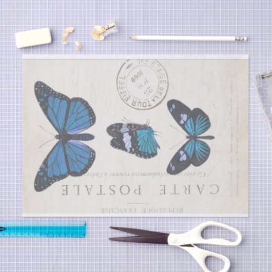 Boterfly  Franse carte Postale ontkoppeling Tissuepapier (Craft)