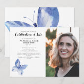 Boterfly Funeral Celebration of Life Photo Kaart (Voorkant / Achterkant)