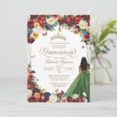 Boterfly Garden Green heeft Floral Quinceanera in Kaart (Staand voorkant)