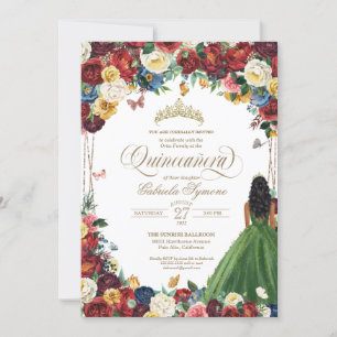 Boterfly Garden Green heeft Floral Quinceanera in Kaart
