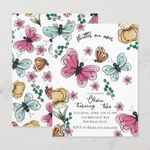 Boterfly Garden Spring Girl Birthday Briefkaart