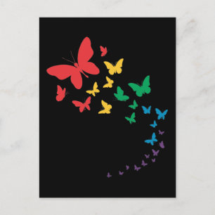 Boterfly gay pride lgbt regenboogkleurige vlag briefkaart
